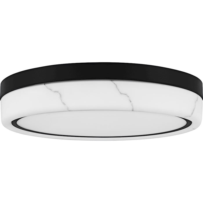 Quoizel Gasper Light Flush Mount, Matte Black/Alabaster Glass