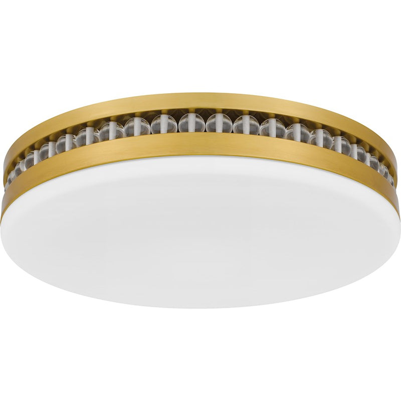 Quoizel Carey Light Flush Mount, Brushed Gold/Opal Etched Glass