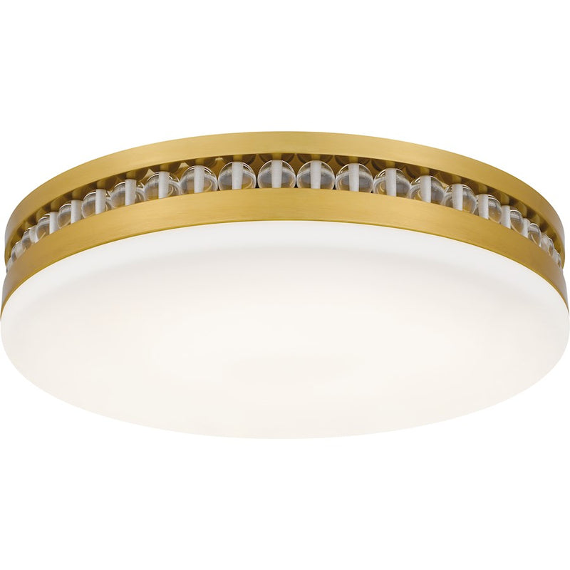 Quoizel Carey Light Flush Mount, Brushed Gold/Opal Etched Glass