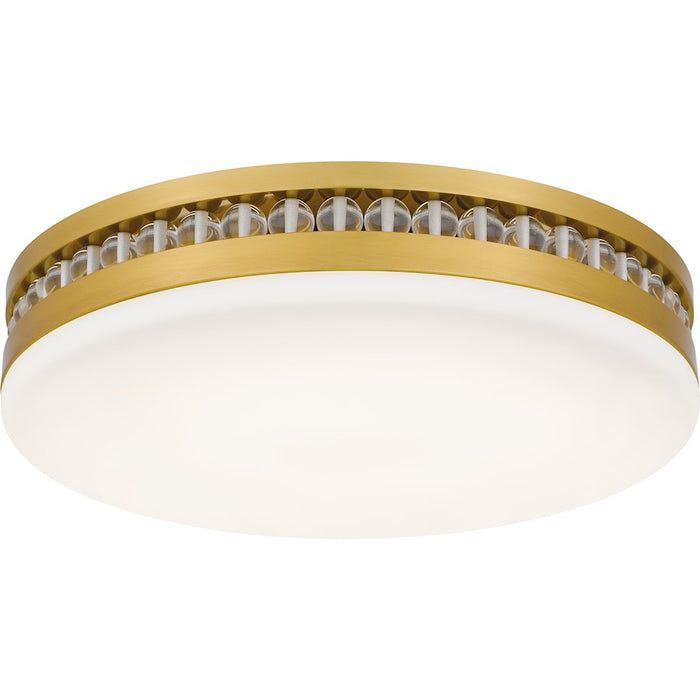 Quoizel Carey Light Flush Mount, Brushed Gold/Opal Etched Glass