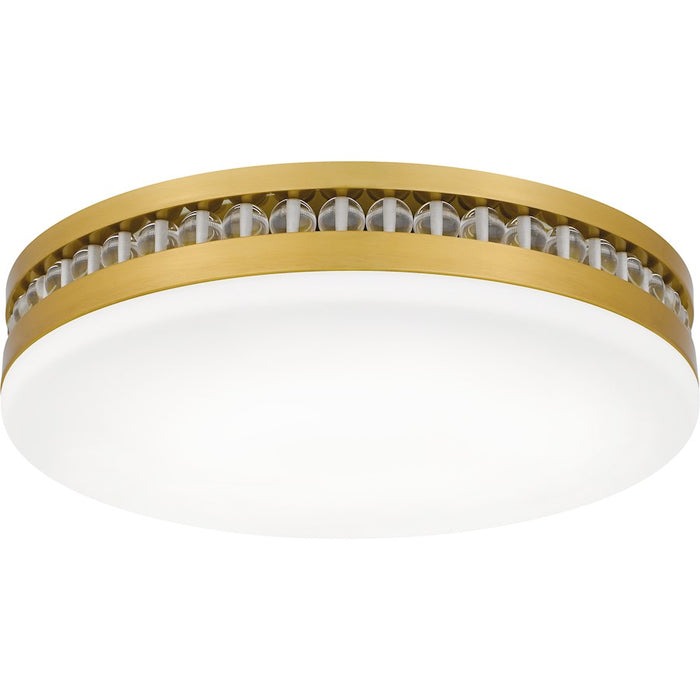 Quoizel Carey Light Flush Mount, Brushed Gold/Opal Etched Glass