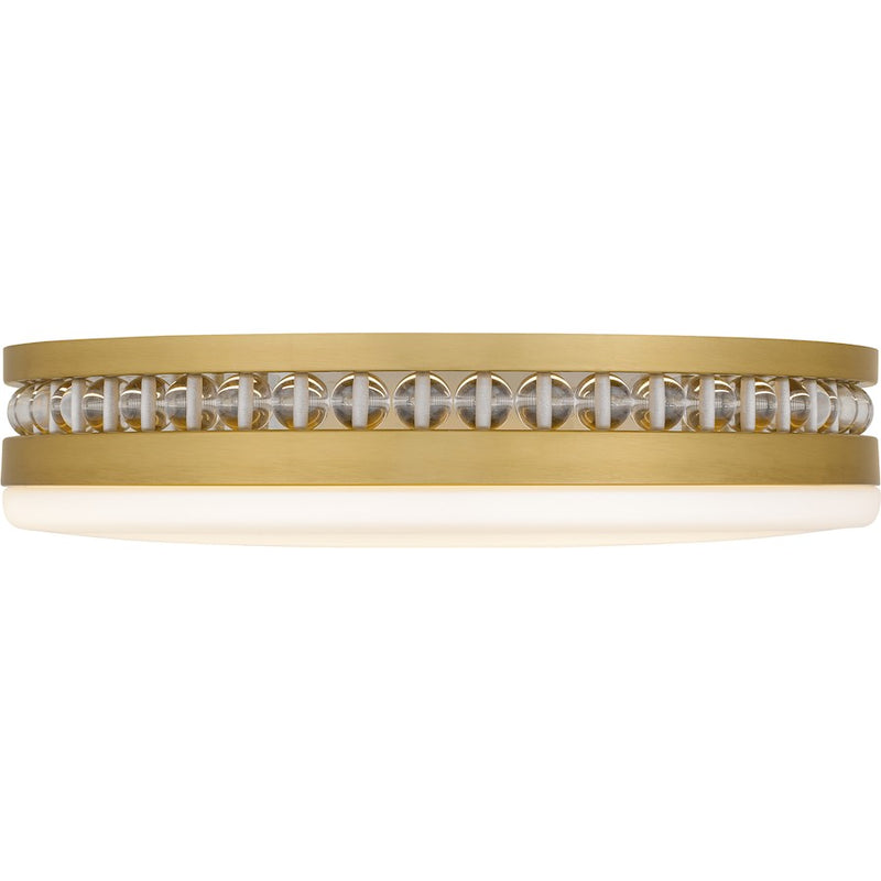 Quoizel Carey Light Flush Mount, Brushed Gold/Opal Etched Glass