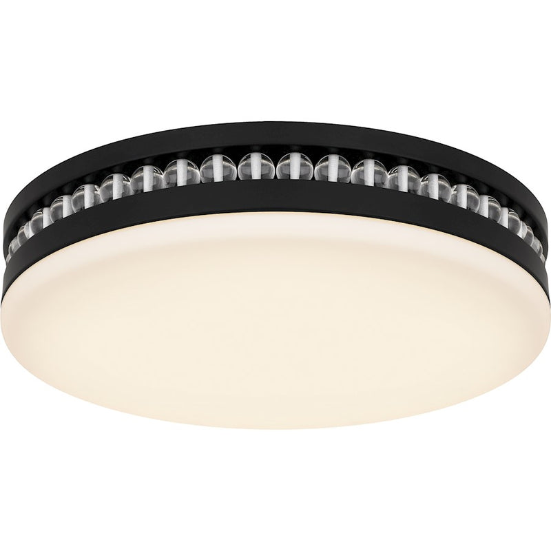 Quoizel Carey Light Flush Mount, Matte Black/Opal Etched Glass - QFL6785MBK