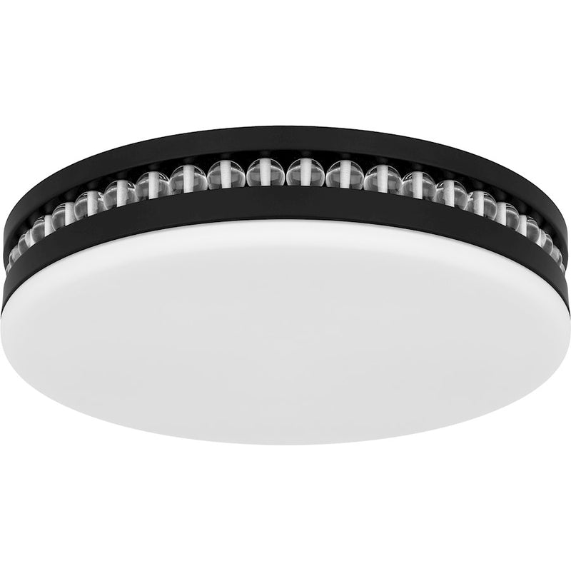 Quoizel Carey Light Flush Mount, Matte Black/Opal Etched Glass