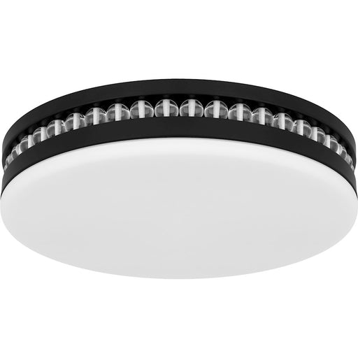 Quoizel Carey Light Flush Mount, Matte Black/Opal Etched Glass