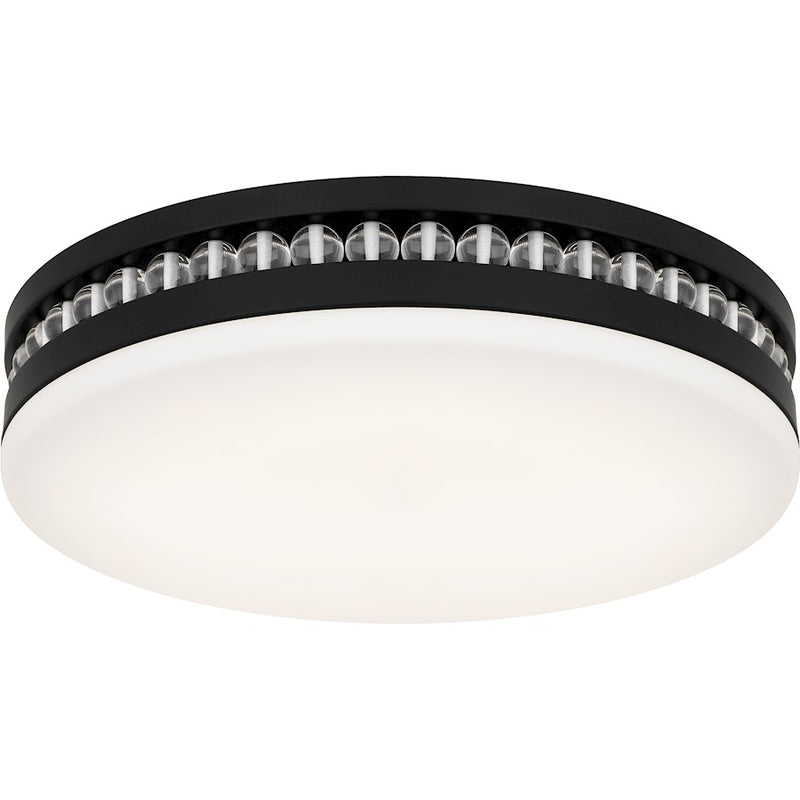Quoizel Carey Light Flush Mount, Matte Black/Opal Etched Glass