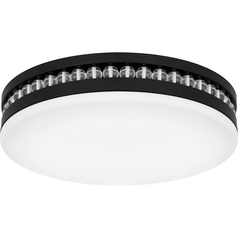 Quoizel Carey Light Flush Mount, Matte Black/Opal Etched Glass