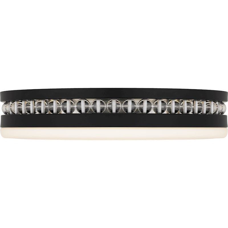 Quoizel Carey Light Flush Mount, Matte Black/Opal Etched Glass