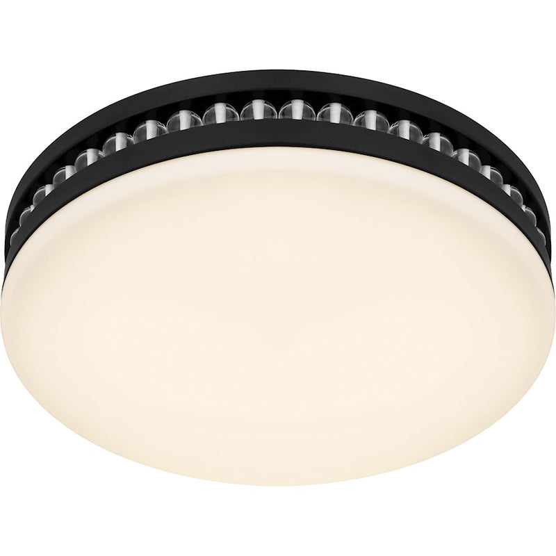 Quoizel Carey Light Flush Mount, Matte Black/Opal Etched Glass