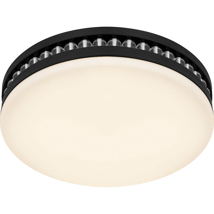 Quoizel Carey Light Flush Mount, Matte Black/Opal Etched Glass
