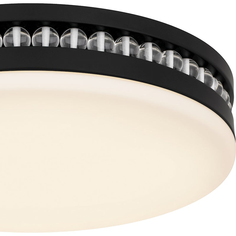 Quoizel Carey Light Flush Mount, Matte Black/Opal Etched Glass