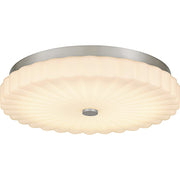 Quoizel Cherbury Lt Flush Mount, Nickel/Opal Etched Ribbed - QFL6787BN