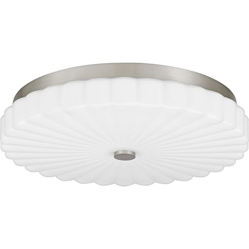 Quoizel Cherbury Lt Flush Mount, Nickel/Opal Etched Ribbed