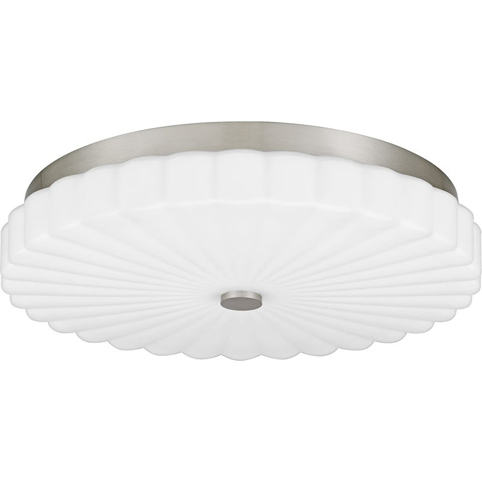 Quoizel Cherbury Lt Flush Mount, Nickel/Opal Etched Ribbed