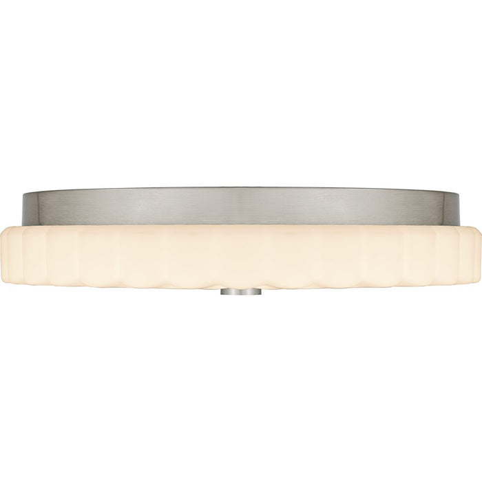 Quoizel Cherbury Lt Flush Mount, Nickel/Opal Etched Ribbed