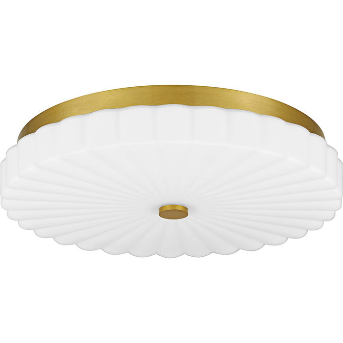 Quoizel Cherbury Lt Flush Mount, Gold/Opal Etched Ribbed