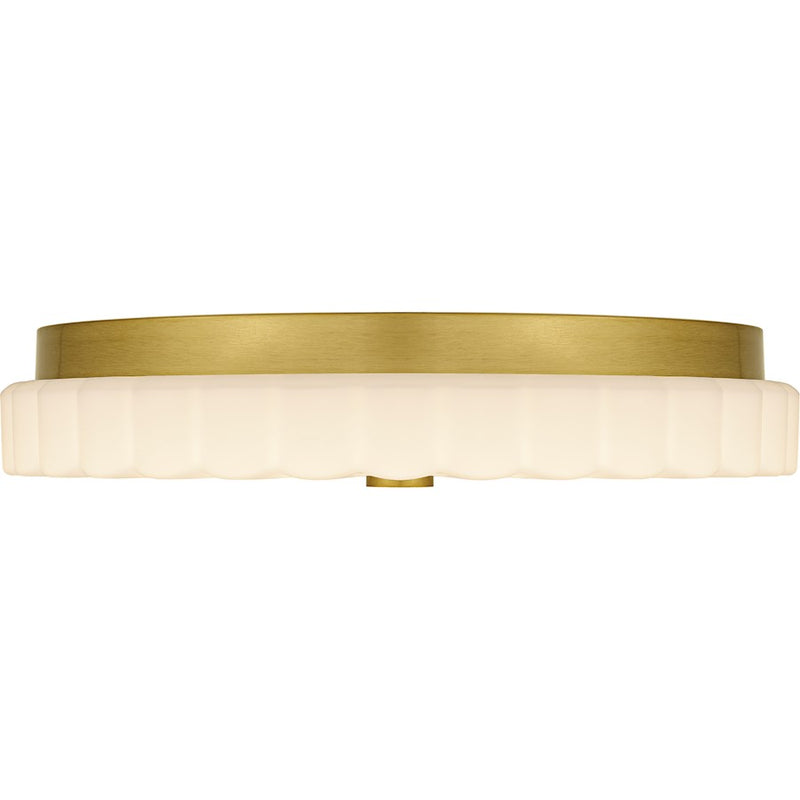 Quoizel Cherbury Lt Flush Mount, Gold/Opal Etched Ribbed