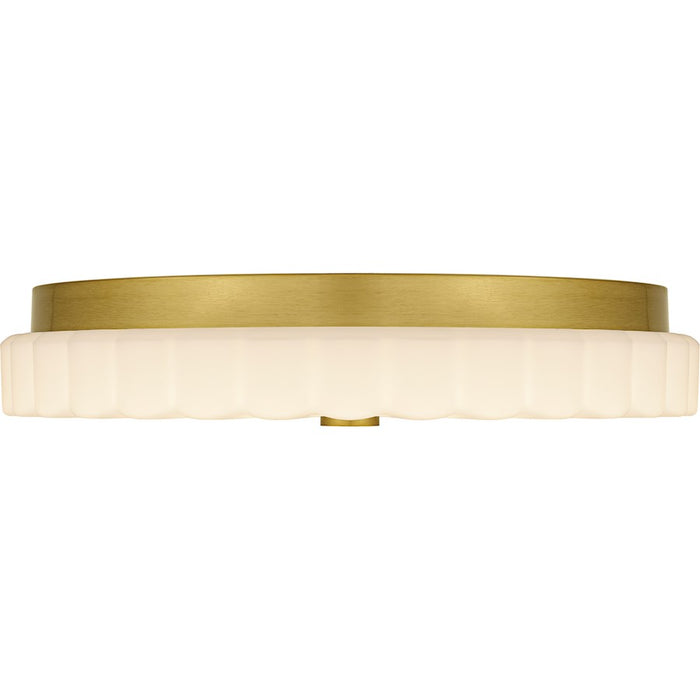 Quoizel Cherbury Lt Flush Mount, Gold/Opal Etched Ribbed