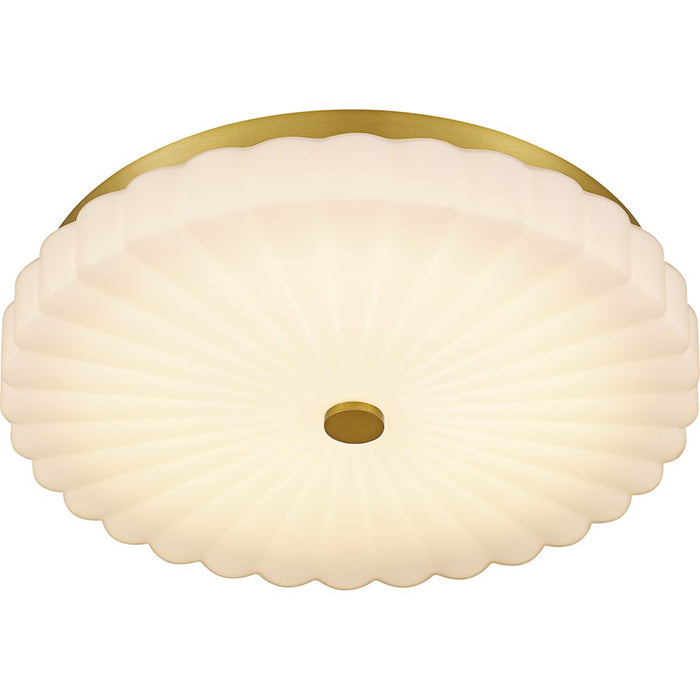 Quoizel Cherbury Lt Flush Mount, Gold/Opal Etched Ribbed