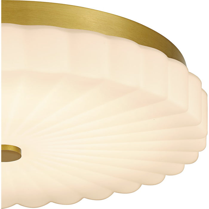 Quoizel Cherbury Lt Flush Mount, Gold/Opal Etched Ribbed