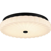 Quoizel Cherbury Lt Flush Mount, Black/Opal Etched Ribbed - QFL6787MBK