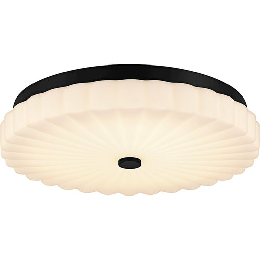Quoizel Cherbury Lt Flush Mount, Black/Opal Etched Ribbed - QFL6787MBK