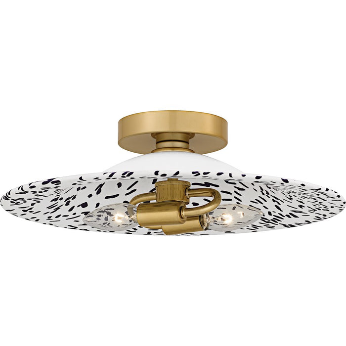 Quoizel Indigo 2Light 16" Flush Mount, Light Gold Blue/Metal - QFL6789LGB