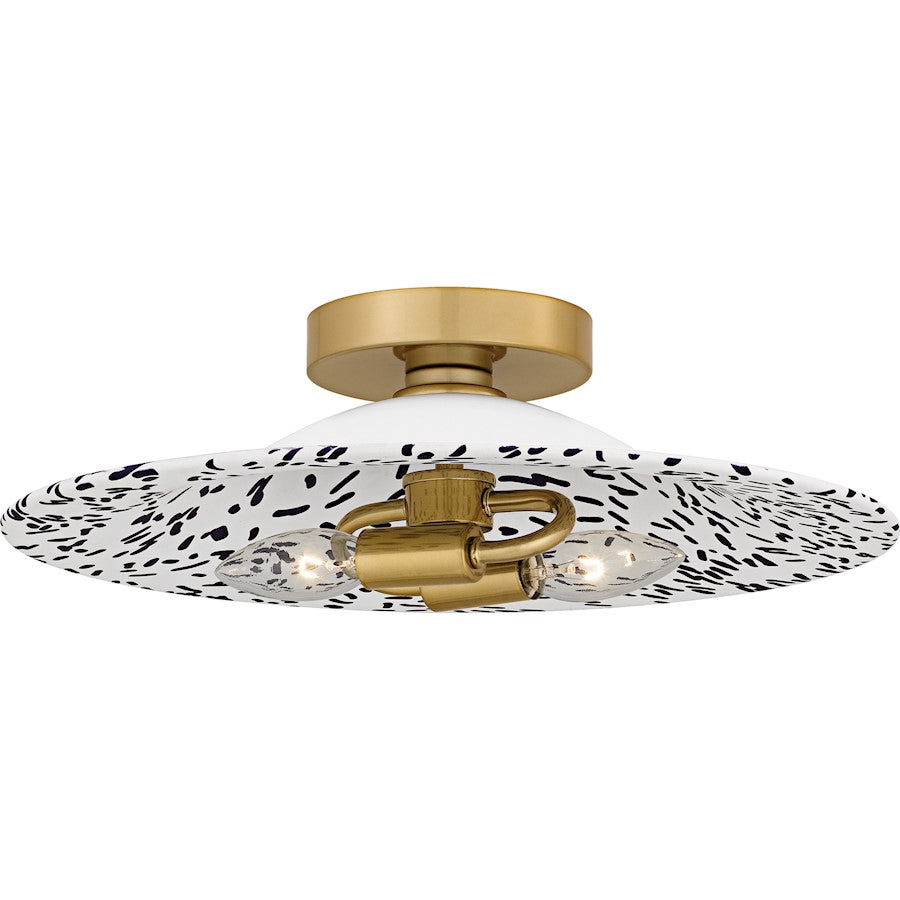 Quoizel Indigo 2Light 16" Flush Mount, Light Gold Blue/Metal - QFL6789LGB