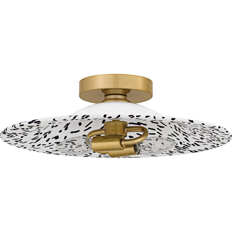 Quoizel Indigo 2Light 16" Flush Mount, Light Gold Blue/Metal