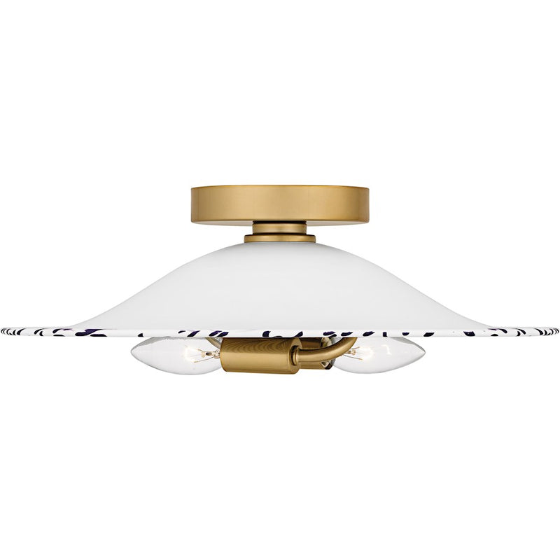Quoizel Indigo 2Light 16" Flush Mount, Light Gold Blue/Metal