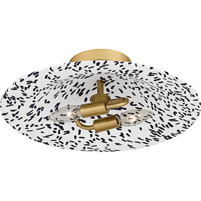 Quoizel Indigo 2Light 16" Flush Mount, Light Gold Blue/Metal