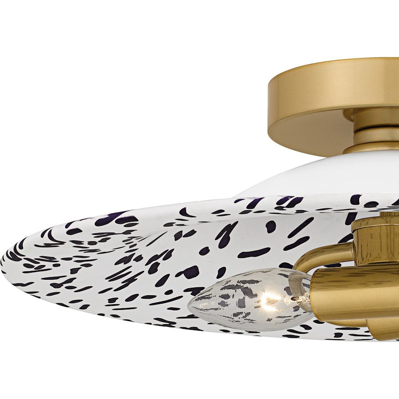 Quoizel Indigo 2Light 16" Flush Mount, Light Gold Blue/Metal