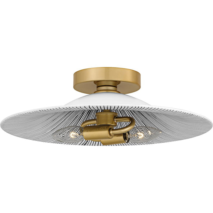 Quoizel Indigo 2Light 16" Flush Mount, Light Gold Black/Metal - QFL6789LGK