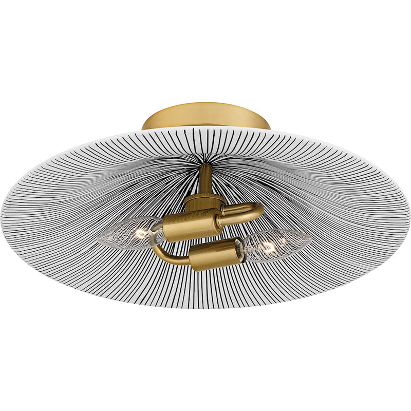 Quoizel Indigo 2Light 16" Flush Mount, Light Gold Black/Metal