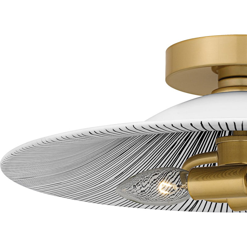 Quoizel Indigo 2Light 16" Flush Mount, Light Gold Black/Metal