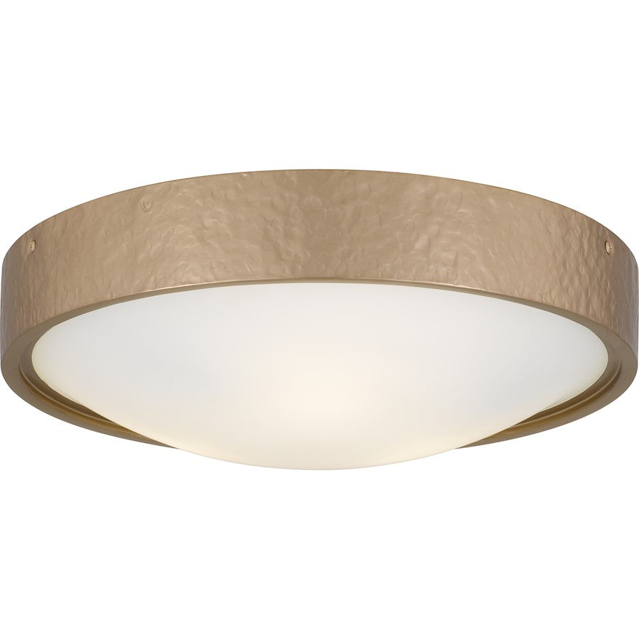 Quoizel Grendelle 3Lt Flush Mount, Bronze Gold/Etched Painted White - QFL6790BGD