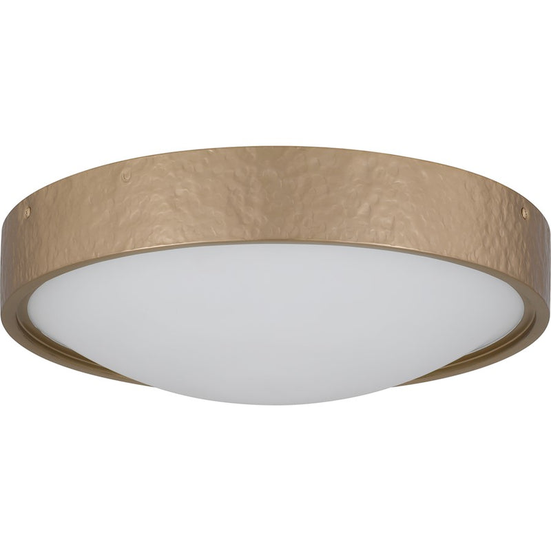 Quoizel Grendelle 3Lt Flush Mount, Bronze Gold/Etched Painted White