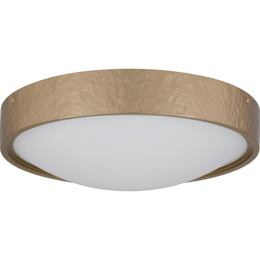 Quoizel Grendelle 3Lt Flush Mount, Bronze Gold/Etched Painted White