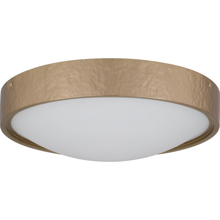 Quoizel Grendelle 3Lt Flush Mount, Bronze Gold/Etched Painted White