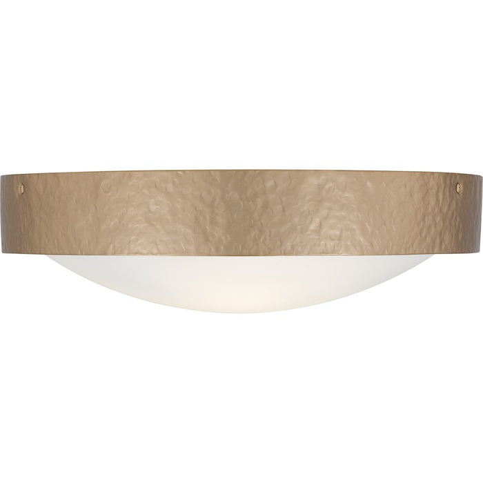 Quoizel Grendelle 3Lt Flush Mount, Bronze Gold/Etched Painted White