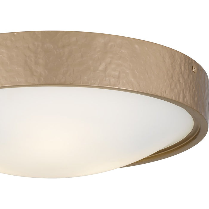 Quoizel Grendelle 3Lt Flush Mount, Bronze Gold/Etched Painted White