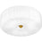 Quoizel Oberman 3Lt Flush Mount, Black/Opal Etched Ribbed