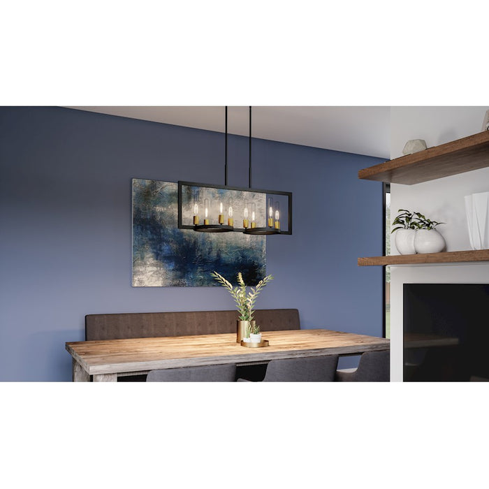 Quoizel Telfair 8 Light Island Light, Matte Black