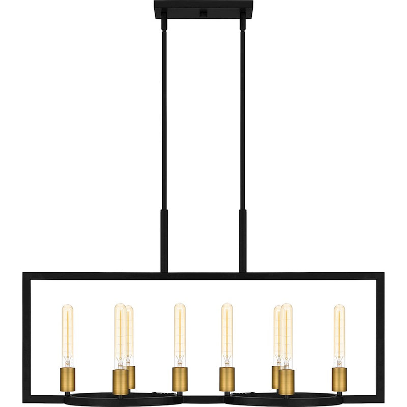 Quoizel Telfair 8 Light Island Light, Matte Black