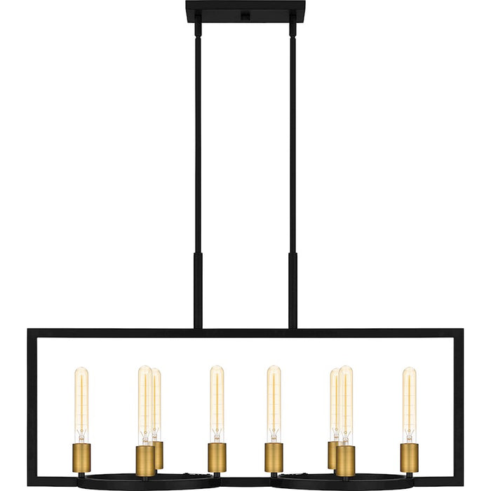 Quoizel Telfair 8 Light Island Light, Matte Black
