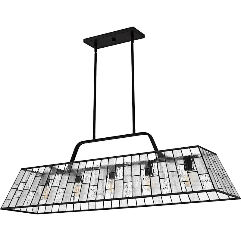 Quoizel Rainier 5Lt Island Light, Black/Multitextured Art