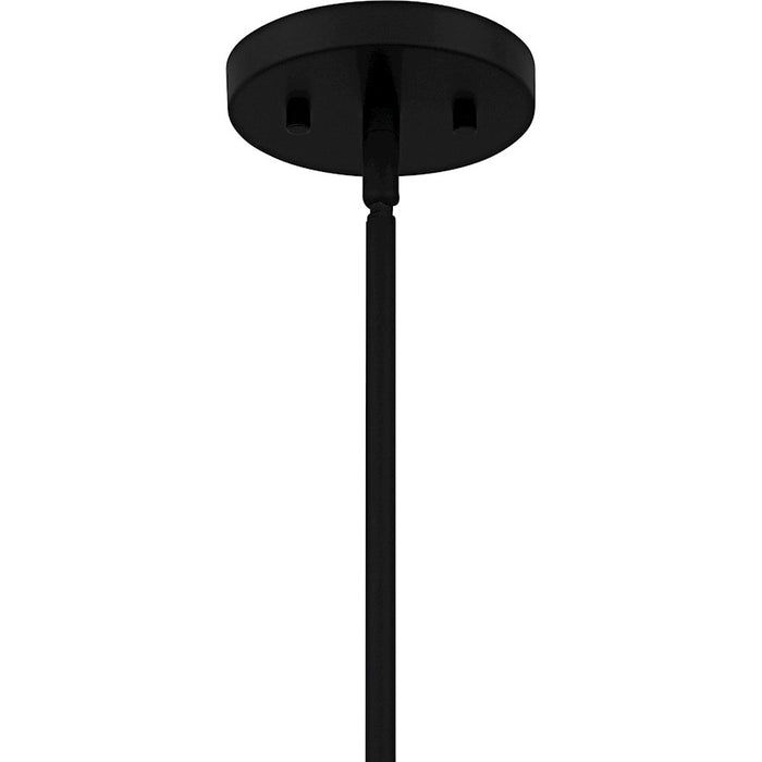 Quoizel Drover 1Light Pendant, Matte Black/Clear Glass