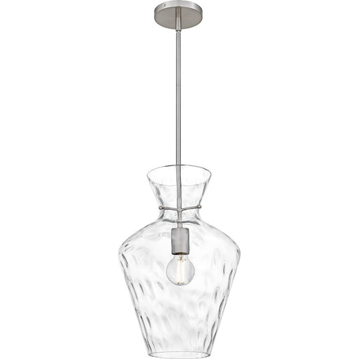 Quoizel Hollis 1Light Pendant, Brushed Nickel/Clear Water Glass - QMP6806BN