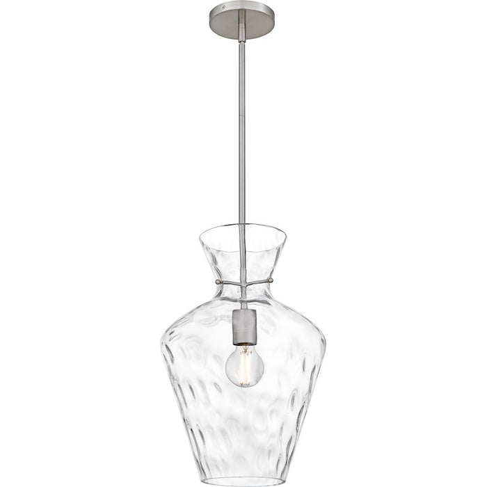 Quoizel Hollis 1Light Pendant, Brushed Nickel/Clear Water Glass - QMP6806BN