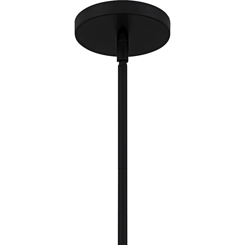 Quoizel Hollis 1Light Pendant, Matte Black/Clear Water Glass